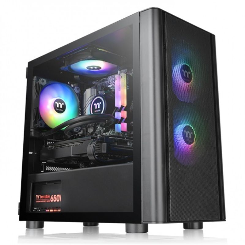 Gabinete THERMALTAKE CA1R100S1WN02 V150 Tempered Glass ARGB Breeze Micro 6005460