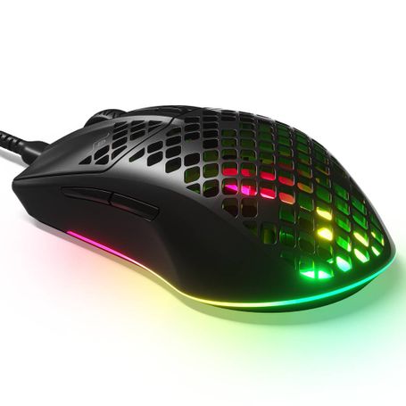 Mouse Para Juegos SteelSeries Aerox 3 Wireless. Súper Ligero. Sensor óptico de Aire TrueMove de 18.000 CPI. Diseno Ultraligero d