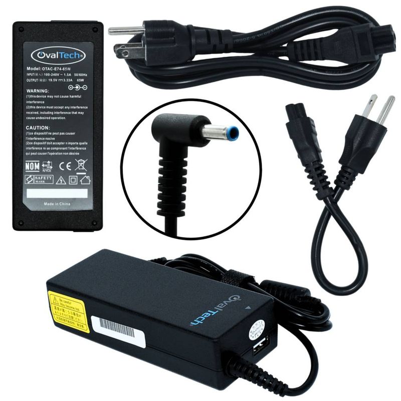 Adaptador / Cargador de corriente para Laptop OTACE7465W OVALTECH de 65W 19.5V/3.33A Punta Azul  6005460