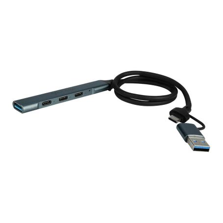 CONCENTRADOR HUB VORAGO HU205 SLIM 3 TIPO C  1 USB 3.0 ADAPTADOR C Y USB 6005460