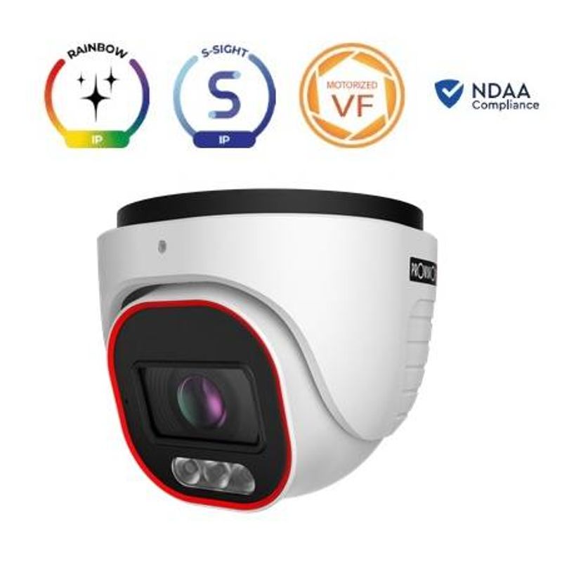 Camara domo IP 4 MP Full Color Lente MVF 2.812mm (105.4°34°) IR hasta 40 mts Analitico basico DDA microfono WDR SD(128GB) IP67 6