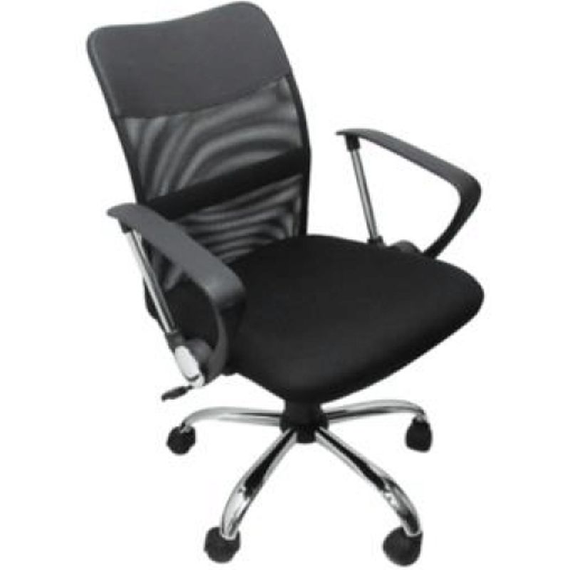Silla Ejecutiva NEXTEP NE650E Altura Ajustable y Reclinable Giratoria y Cromada Color Negro.  6005460