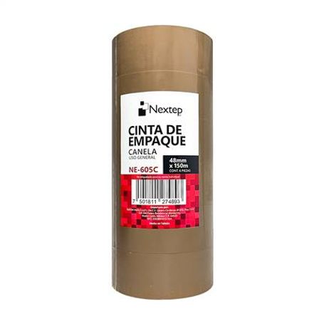 Cinta de Empaque Canela Nextep NE605C Uso General 48mm x 150mm con 6 piezas  6005460
