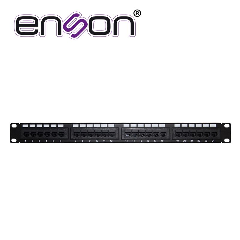 Patch Panel Enson Enspat24c6a 1ur Precargado Cat6a 24 Puertos Montaje En Rack Estandar 19 Pulgadas