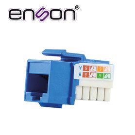 conector modular jack keystone rj45 enson eprojack6abl serie pro posicion vertical cat6a color azul compatible con placas enson