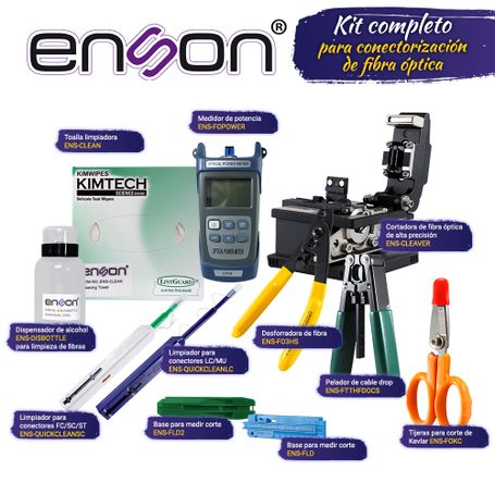 Kit Completo Kittoolsfo Enson De Preparación Para Conectorización De Fibra Óptica