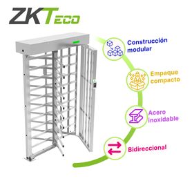 torniquete de cuerpo completo de un carril fht3400 bidireccional con luz led indicadora de paso construido en acero inoxidable 