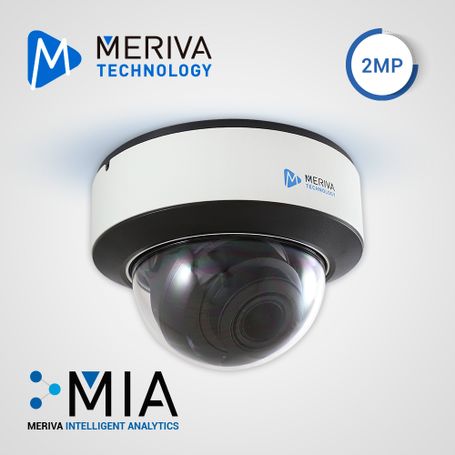 cámara ip domo meriva technology mvdeb200za  2 mp  h265s  28  12 mm motorizado  50 mir  slot micro sd  micrófono integrado  1 e