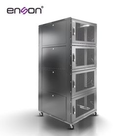 gabinete de piso modular de acero enson ensrkgb42u8  36ur en 4 modulos de 9ur cada uno  paneles laterales extraibles  puertas d