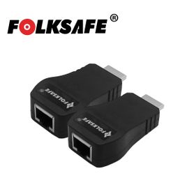 extensor hdmi fshdp2000 folksafe transmisor y receptor pasivo hasta 30m con utp cat5e  extencion de senal hdmi hasta 1080p fáci