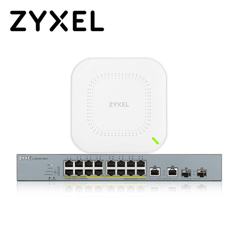 Kit Wifi6 Zyxel Red Inalambrica De Alta Velocidad Empresarial Incluye 6 Nwa110ax Y 1 Gs135018hp