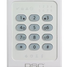 dsc pc1404rkzwh  teclado cableado de led admite 8 zonas compatible con panel power series29333