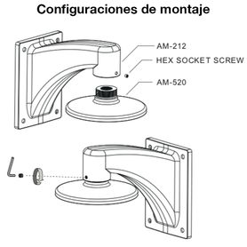 vivotek am520v05  soporte de montaje para camaras domo y fisheye para exterior conector hembra 34 npt  conector macho 112 ps791