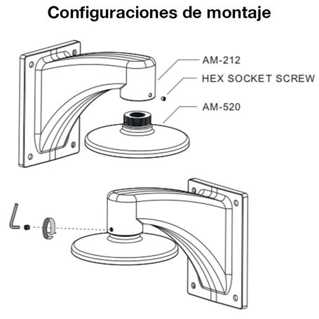 Vivotek Am520v05  Soporte De Montaje Para Camaras Domo Y Fisheye Para Exterior Conector Hembra 3/4 Npt  Conector Macho 11/2 Ps