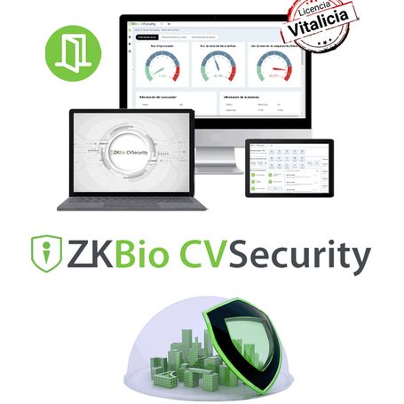 Zkteco Zkbiocvacp5  Licencia Vitalicia Para 5 Puertas En Control De Acceso Biocvsecurity / Hasta 30 000 Usuarios / 200 Departame