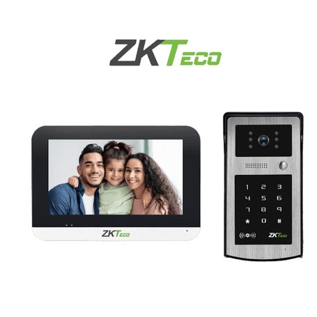 Zkteco Vk07b53lkit Kit De Videoportero Ip / Monitor Color De 7 Pulgadas / Frente De Calle Ip55 / Cámara 1080p / Poe / Apertura C