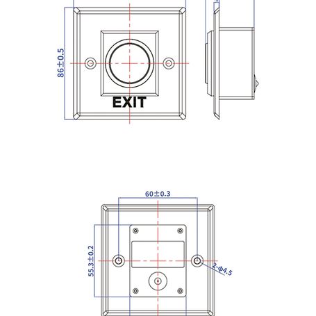 Zkteco K11b2  Botón De Salida Sin Contacto / Salidas  Nc Y No/ Rango De Detección Hasta 10 Cm