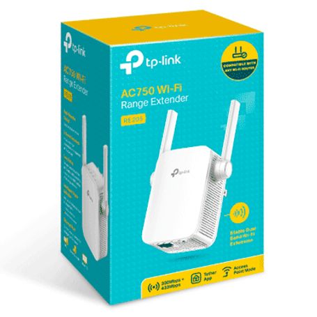 Tplink Re205 Repetidor De Senal Wifi Ac750 Con Frecuencias De 2.4ghz (300mbps) Y 5ghz (433mbps) Además Indicador Inteligente De 