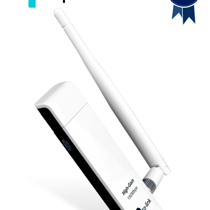 Tplink Tlwn722n  Adaptador Usb Inalámbrico De Alta Ganancia N 150 Mbps En 2.4 Ghz Con Antena Desmontable De 4dbi.