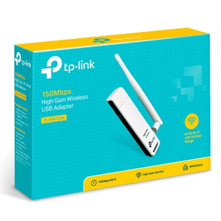 Tplink Tlwn722n  Adaptador Usb Inalámbrico De Alta Ganancia N 150 Mbps En 2.4 Ghz Con Antena Desmontable De 4dbi.