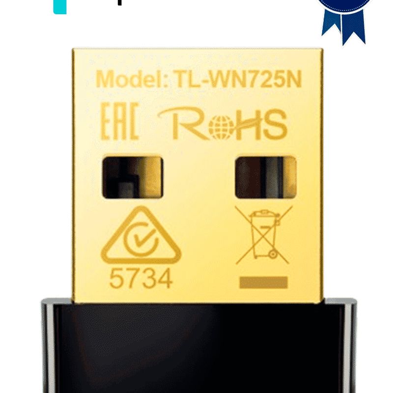 Tplink Tlwn725n  Adaptador Usb Nano Inalámbrico N 150 Mbps 2.4 Ghz Con 1 Antena Interna Viva