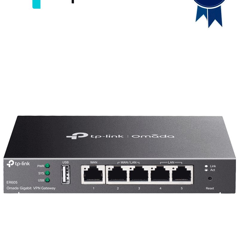 Tplink Er605  Router Omada Vpn Sdn Multiwan Gigabit Con 1 Puerto Wan Gigabit 2 Lan Gigabit Y 2 Configurables Lan/wan Hasta 25000