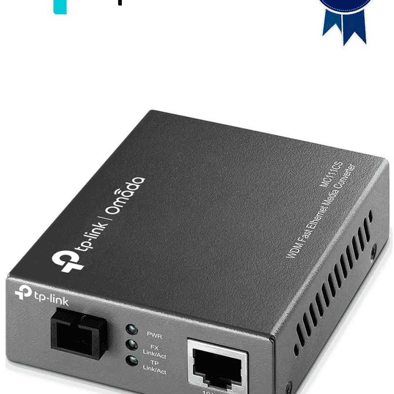 Tplink Mc111cs  Convertidor De Fibra Óptica Wdm Monomodo Con 1 Puerto Rj45 10/100 Mbps Y 1 Puerto Sc/upc 100 Mbps. Alcance De Ha