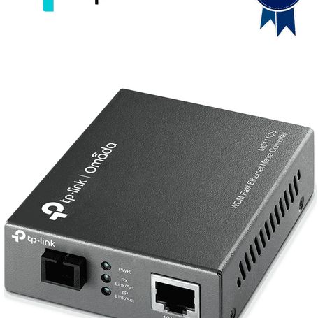 Tplink Mc111cs  Convertidor De Fibra Óptica Wdm Monomodo Con 1 Puerto Rj45 10/100 Mbps Y 1 Puerto Sc/upc 100 Mbps. Alcance De Ha