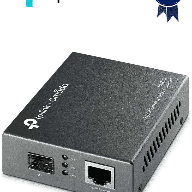 Tplink Mc220l  Convertidor De Fibra Óptica Monomodo O Multimodo Con 1 Puerto Sfp 1000 Mbps Y 1 Puerto Rj45 10/100/1000 Mbps. Plu