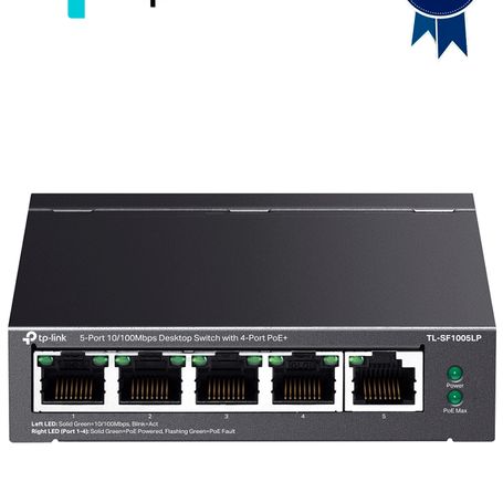 Tplink Tlsf1005lp   Switch Poe No Administrable Con 5 Puertos Fast Ethernet Incluyendo 4 Puertos Poe Af. Presupuesto Poe De Hast