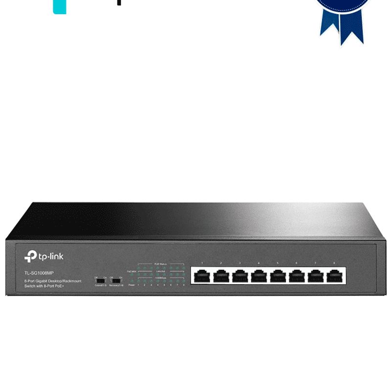 Tplink Tlsg1008mp  Switch Gigabit Poe No Administrable De 8 Puertos 10/100/1000 Mbps Para Escritorio