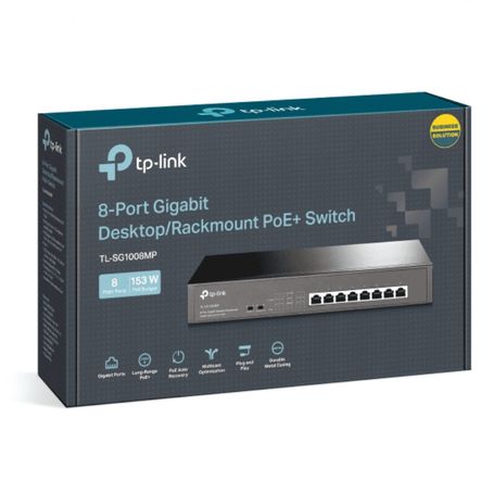 Tplink Tlsg1008mp  Switch Gigabit Poe No Administrable De 8 Puertos 10/100/1000 Mbps Para Escritorio