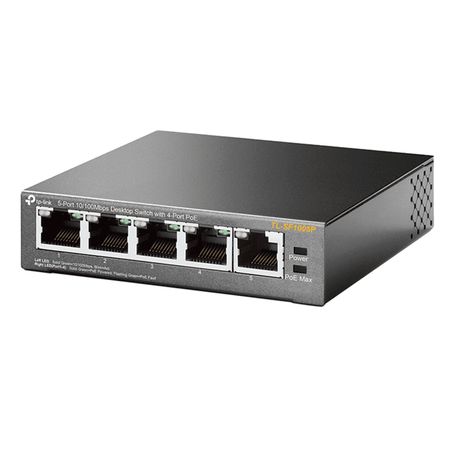 Tplink Tlsf1005p  Switch Poe No Administrable Con 5 Puertos Fast Ethernet Incluyendo 4 Puertos Poe Af. Suministro Poe Hasta 58w 