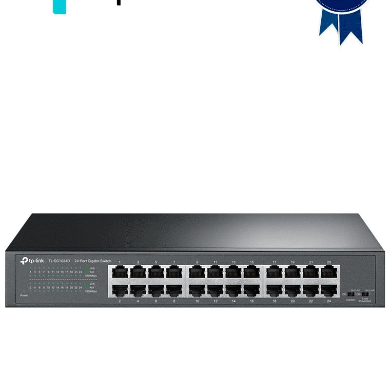 Tplink Tlsg1024d  Switch Gigabit No Administrable De 24 Puertos 10/100/1000 Mbps Para Escritorio/rack