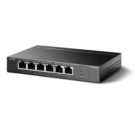 Tplink Tlsf1006p   Switch Poe No Administrable Con 6 Puertos Fast Ethernet Incluyendo 4 Puertos Poe Af Y At. Suministro Poe Hast