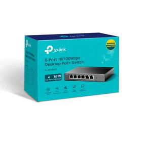 tplink tlsf1006p   switch poe no administrable con 6 puertos fast ethernet incluyendo 4 puertos poe af y at suministro poe hast