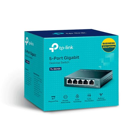 Tplink Tlsg105  Switch Gigabit No Administrable De 5 Puertos 10/100/1000 Mbps