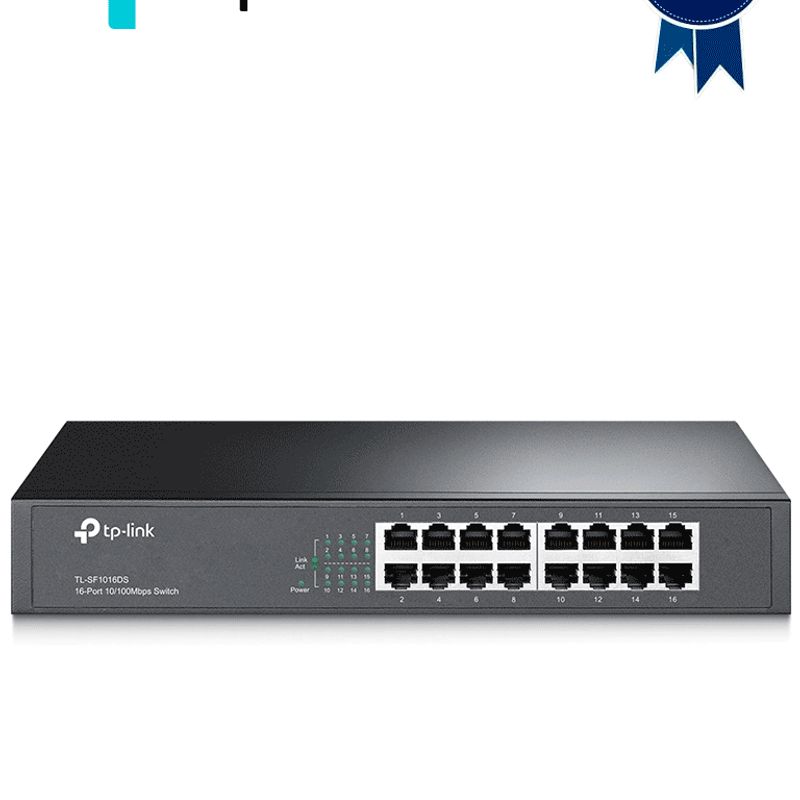 Tplink Tlsf1016ds  Switch No Administrable Con 16 Puertos Fast Ethernet Disenado Para Montaje En Rack O En Escritorio.