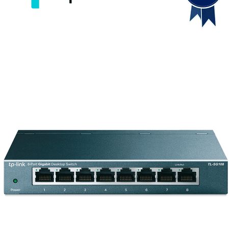 Tplink Tlsg108  Switch Gigabit No Administrable De 8 Puertos 10/100/1000 Mbps.