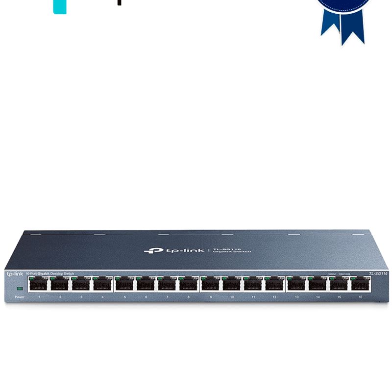 Tplink Tlsg116 Switch Gigabit No Administrable De 16 Puertos 10/100/1000 Mbps Para Escritorio