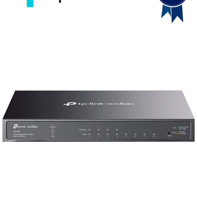 Tplink Sg2008p  Switch Administrable Jetstream Sdn Poe Con 8 Puertos 10/100/1000 Mbps Incluyendo 4 Puertos Poe Con Un Presupuest