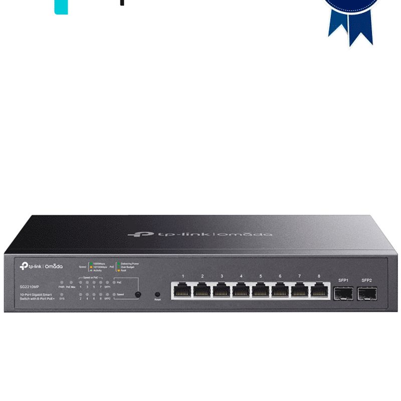 Tplink Sg2210mp  Switch Jetstream Sdn Administrable Con 8 Puertos 10/100/1000 Mbps Y 2 Puertos Sfp Equipado Con 8 Puertos Poe Y 