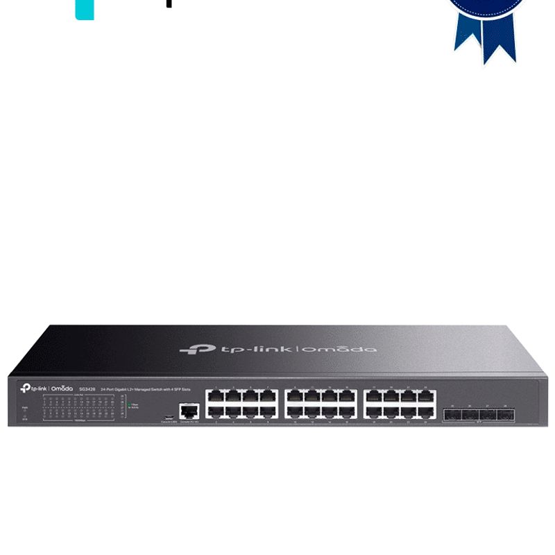 Tplink Tlsg3428  Switch Omada Sdn Administrable Con 24 Puertos Gigabit Y 4 Puertos Sfp Con Sflow Qinq Qos Y Administración Centr