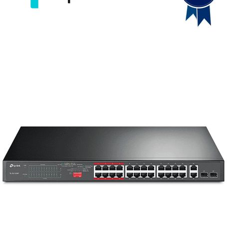 Tplink Tlsl1226p  Switch Poe No Administrable Con 26 Puertos 10/100 Mbps 2 Puertos 10/100/1000 Mbps Y 2 Puertos Sfp. Incluye 8 P