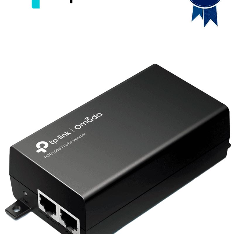 Tplink Tlpoe160s  Inyector Poe/ 2 Puertos Gigabit Ethernet/ Suministro De Hasta 30w/ Cumple Con Estándar Poe Ieee802.3 Af  At/ I