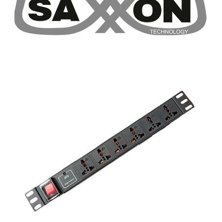 Saxxon Sxpdu6u Barra Pdu Con 6 Contactos Individuales / 1ur / Protección Contra Rayos / Aleación De Aluminio