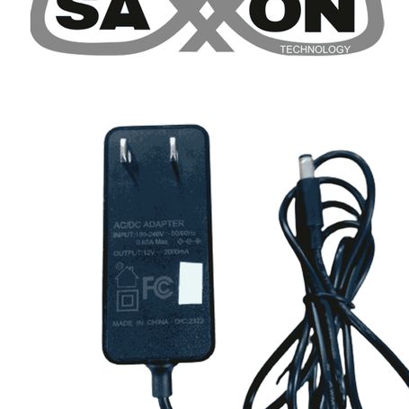 Saxxon Ka24d1202000ush  Fuente De Poder Regulada / 12 Vcc 2 Amper / Conector Macho / Voltaje De Entrada 100240v / Ideal Para Cám