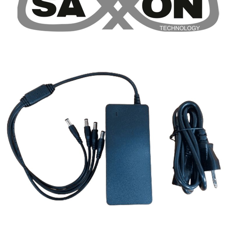 Saxxon Ka65e1205000q  Fuente De Poder Regulada / Alimentación 12 Vcc 5 Amper / 4 Conectores Macho / Voltaje De Entrada 100240v /