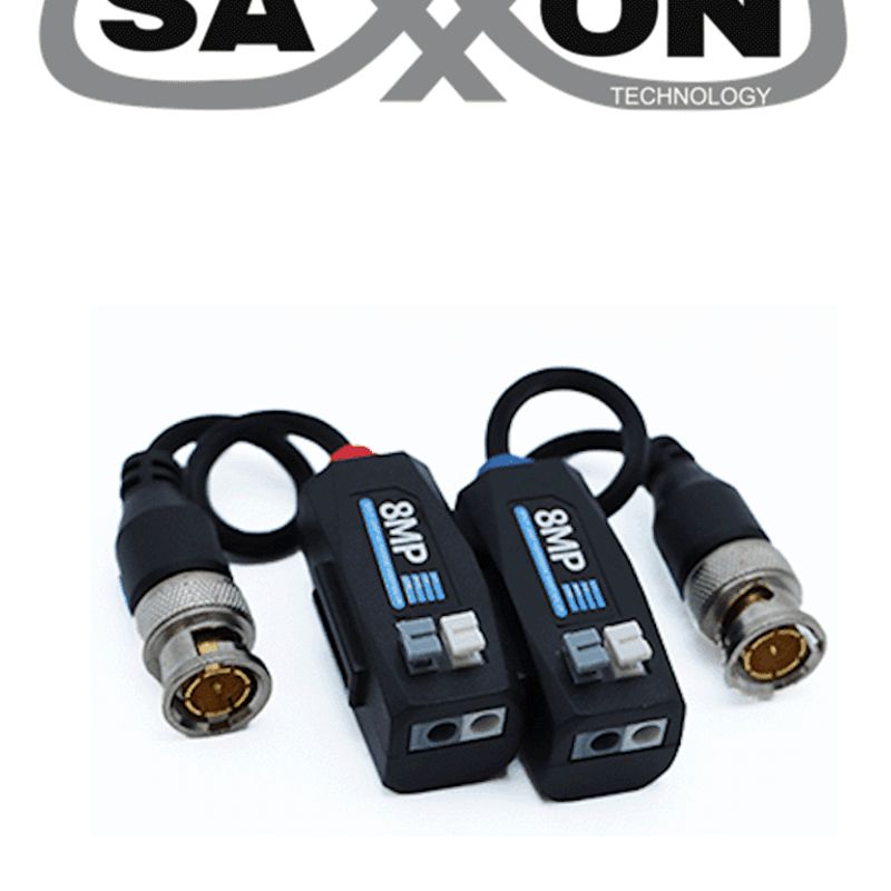 Saxxon Sxcf800  Par De Transceptores Pasivos 4k / Botónes Push /  8mp ( 4k ) Hasta 200 Metros / 1080p Hasta 250 Metros / Soporta