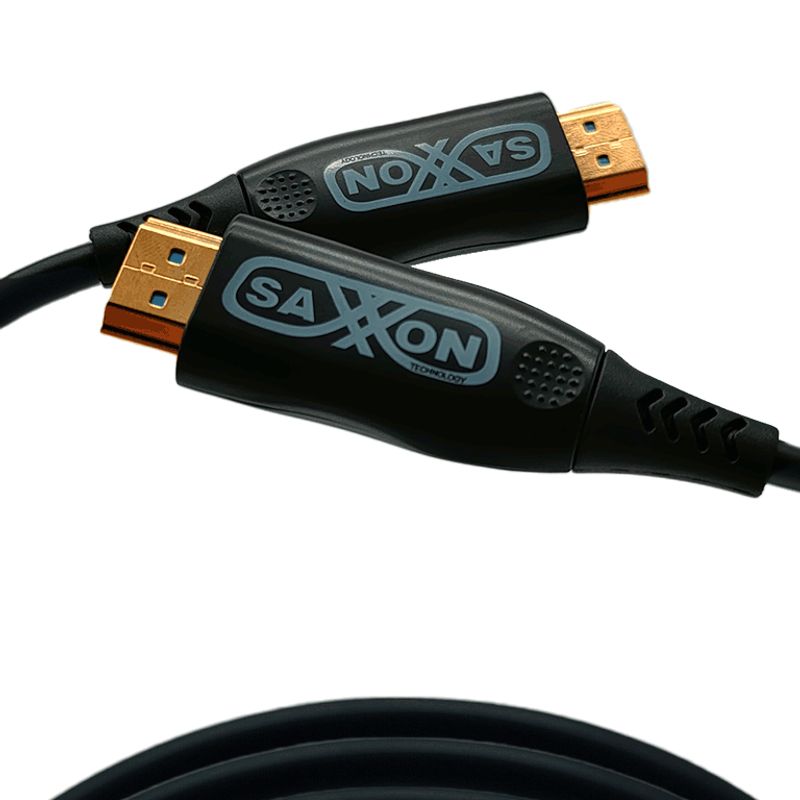 Saxxon Sx50hdf047  Cable Hdmi De 50 Metros Por Fibra Óptica 4k60hz / Fibra 4 Hilos  7 Hilos Cobre Estanado / Compatible Con Hdmi